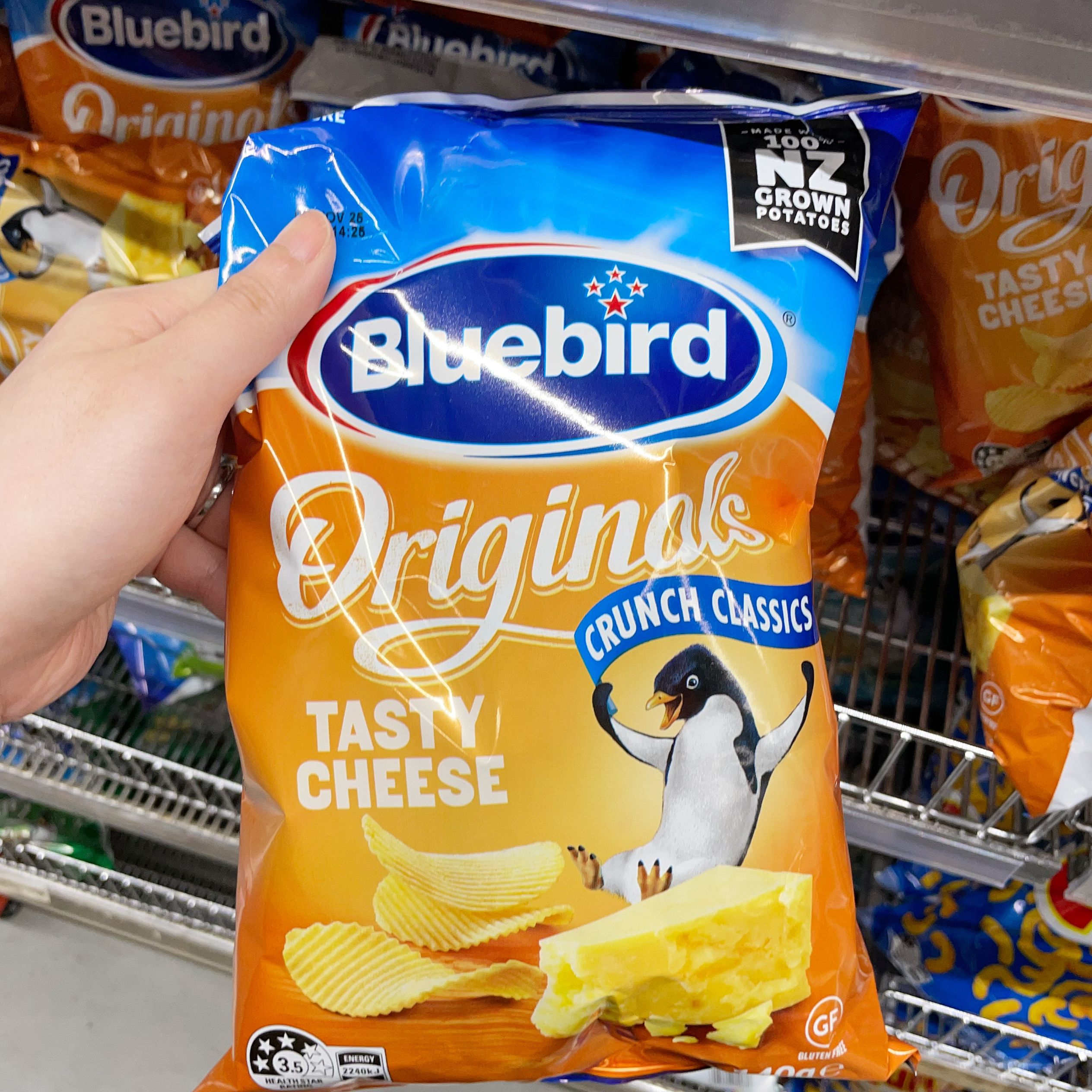 K13M家澳洲Bluebird优选新西兰土豆网红蓝鸟盐醋酸奶油薯片150g
