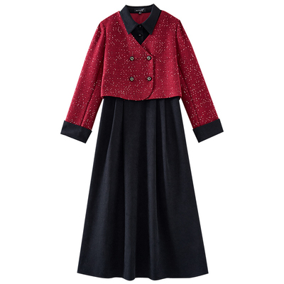 【年终大清仓】拼接时尚休闲连衣裙DP969