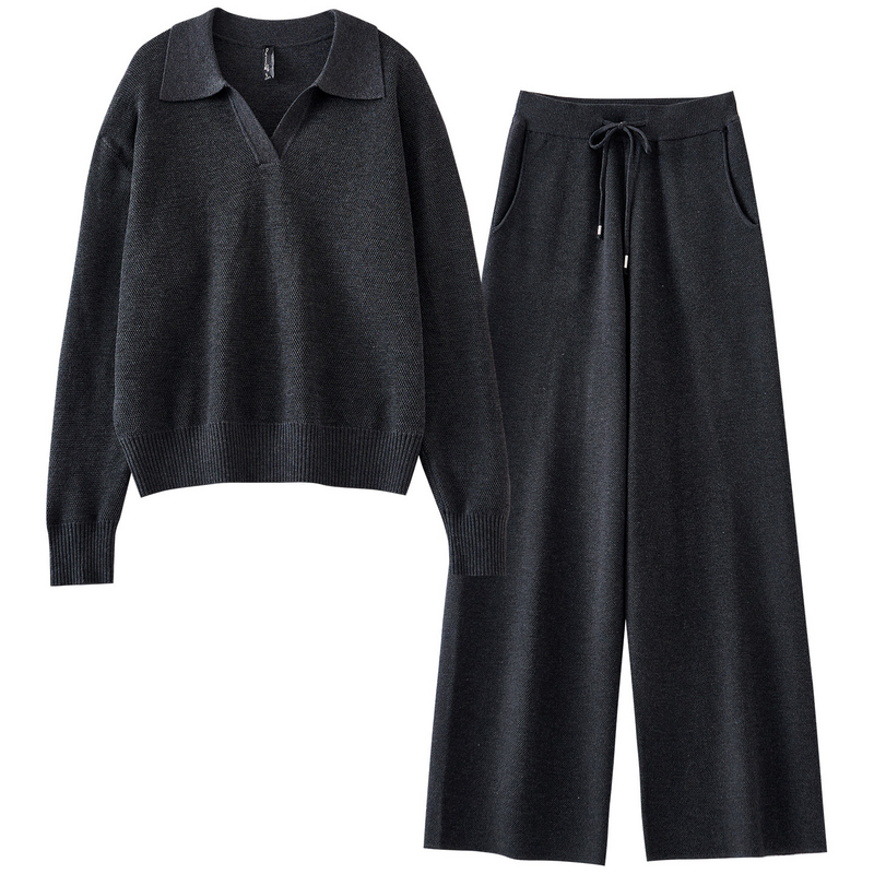 欧昵雪针织衫针织裤时尚套装女
