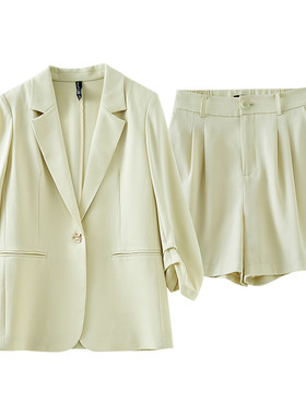 【书婷专享】简约时尚直筒休闲OL西装短裤套装SQ379