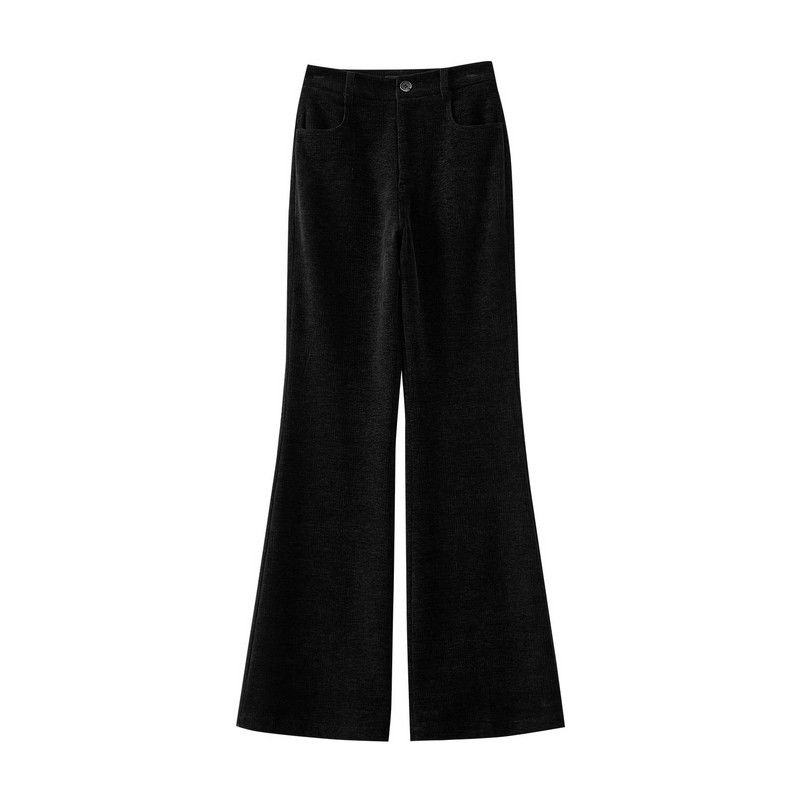 欧昵雪时尚百搭欧棉绒微喇裤女