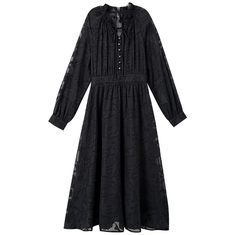 【爆米花粉丝专享】气质立领雪纺连衣裙DN551