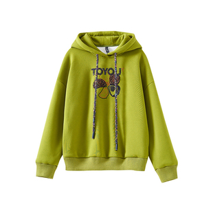 加绒加厚卫衣SQ032 抽绳连帽落肩长袖 年终大清仓