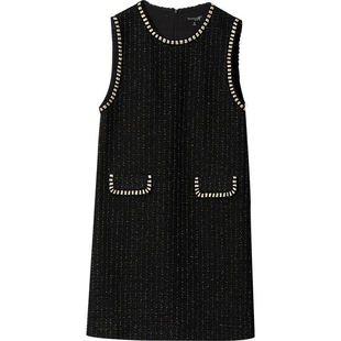 【年度大清仓】时尚圆领加厚呢料直筒显瘦背心连衣裙DH895