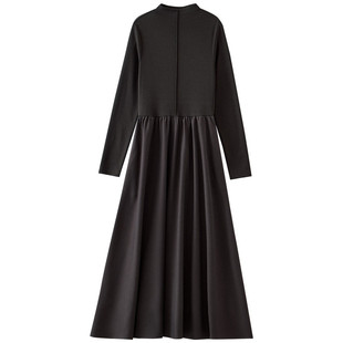 半高领针织拼接高腰连衣裙打底裙DR160 书婷专享