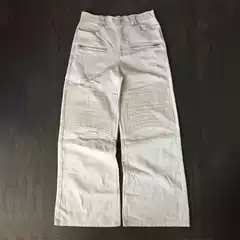 Y2K Retro Biker Denim Pants Zipper Pocket Disressed Holes Ru