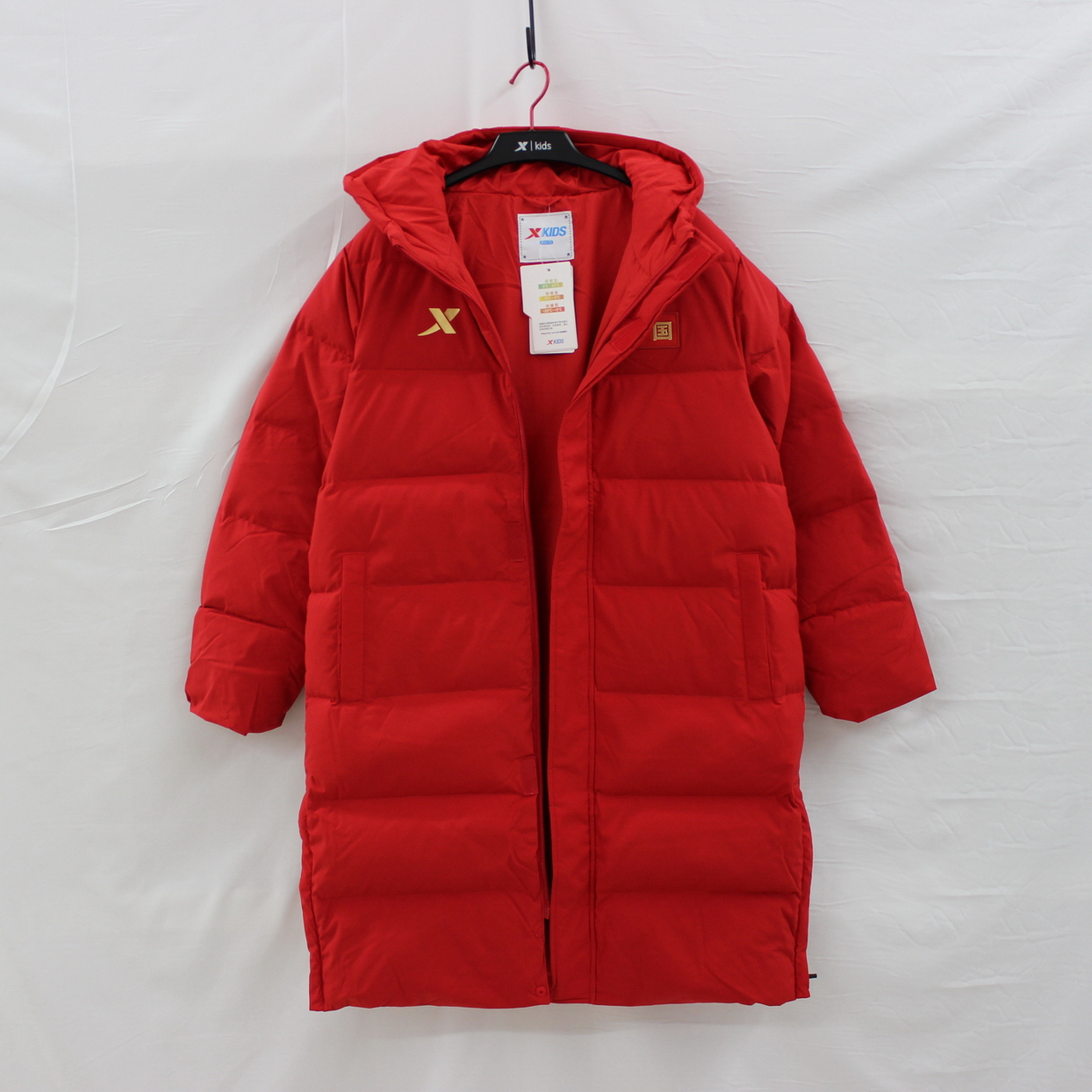 特步儿童2025冬季新款男童中长保暖羽绒服极暖型外套6741251A4001