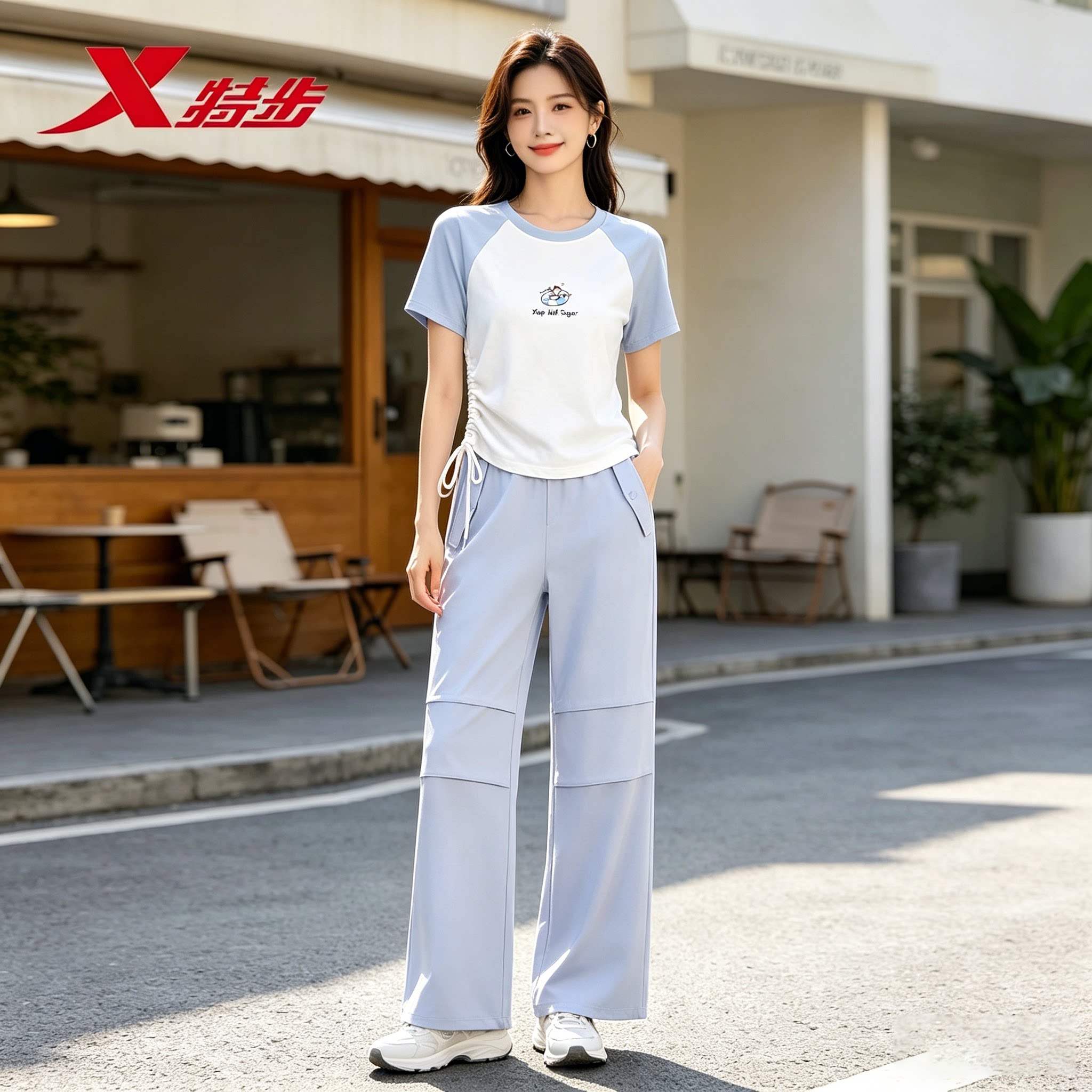 特步女裤运动裤户外裤子2026夏季新款防晒梭织伞兵裤974228980008