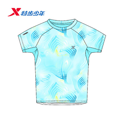 特步男童凉感宽松短袖运动T恤