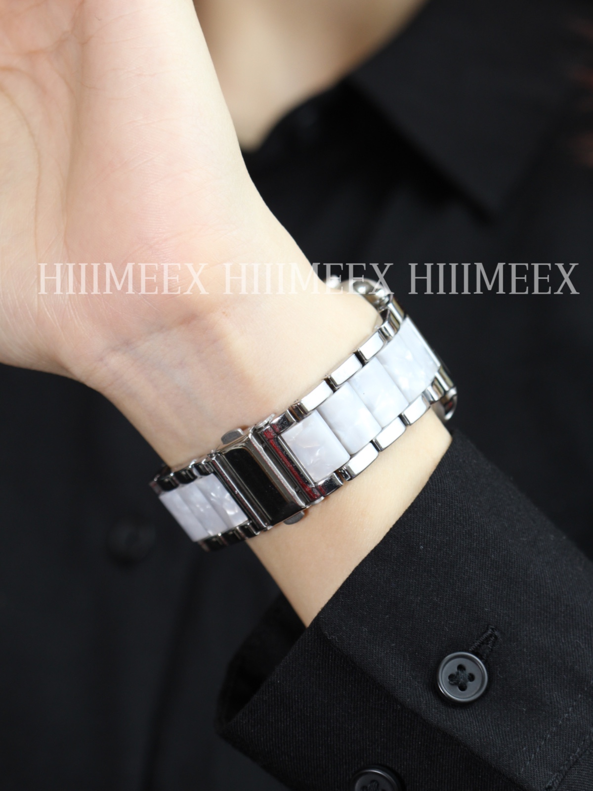 HIIIMEEX适用苹果手表 合金拼树脂iwatch9表带applewatch8表链高级可拆卸苹果表带s7/se金属表带