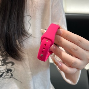 适用于苹果手表 新色硅胶小蛮腰表带apple watch8女款细款表链iwatch表带运动款