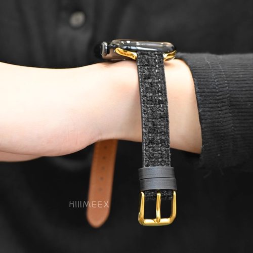 小香风山茶花毛呢表带fit3表带