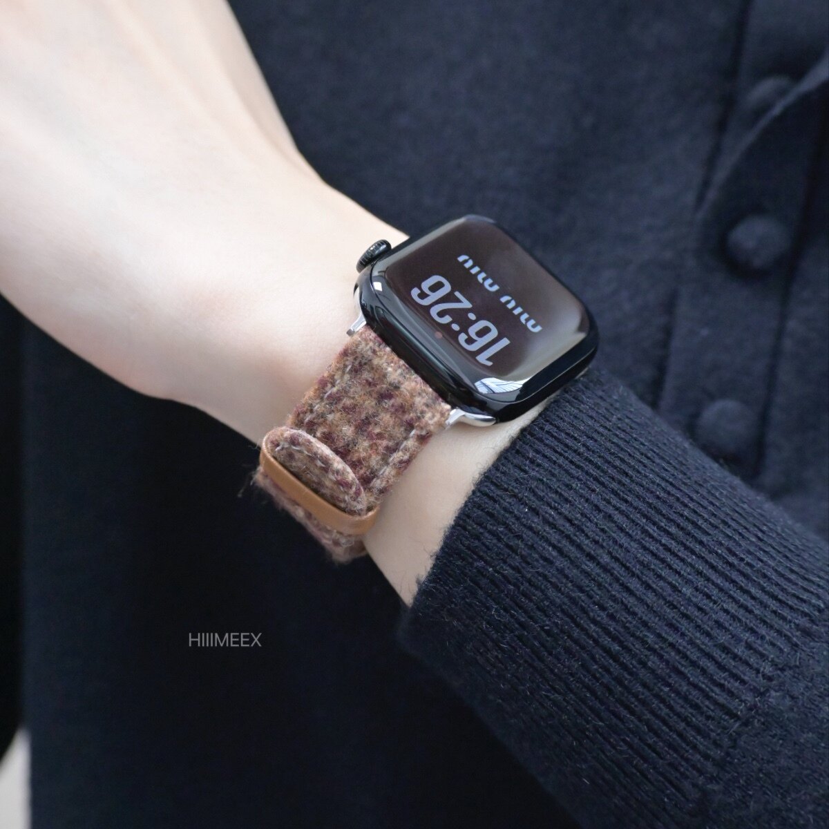 适用苹果手表新款毛呢s11表带