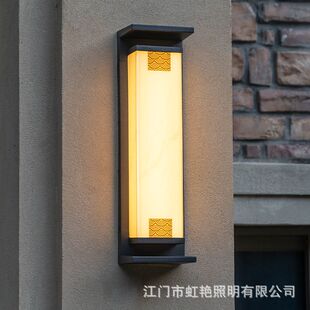 太阳能新中式壁灯户外免接线庭院灯酒店民宿门头灯防水别墅外墙灯