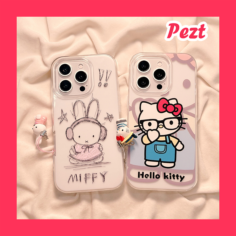 涂鸦炸毛兔子hellokitty手机壳
