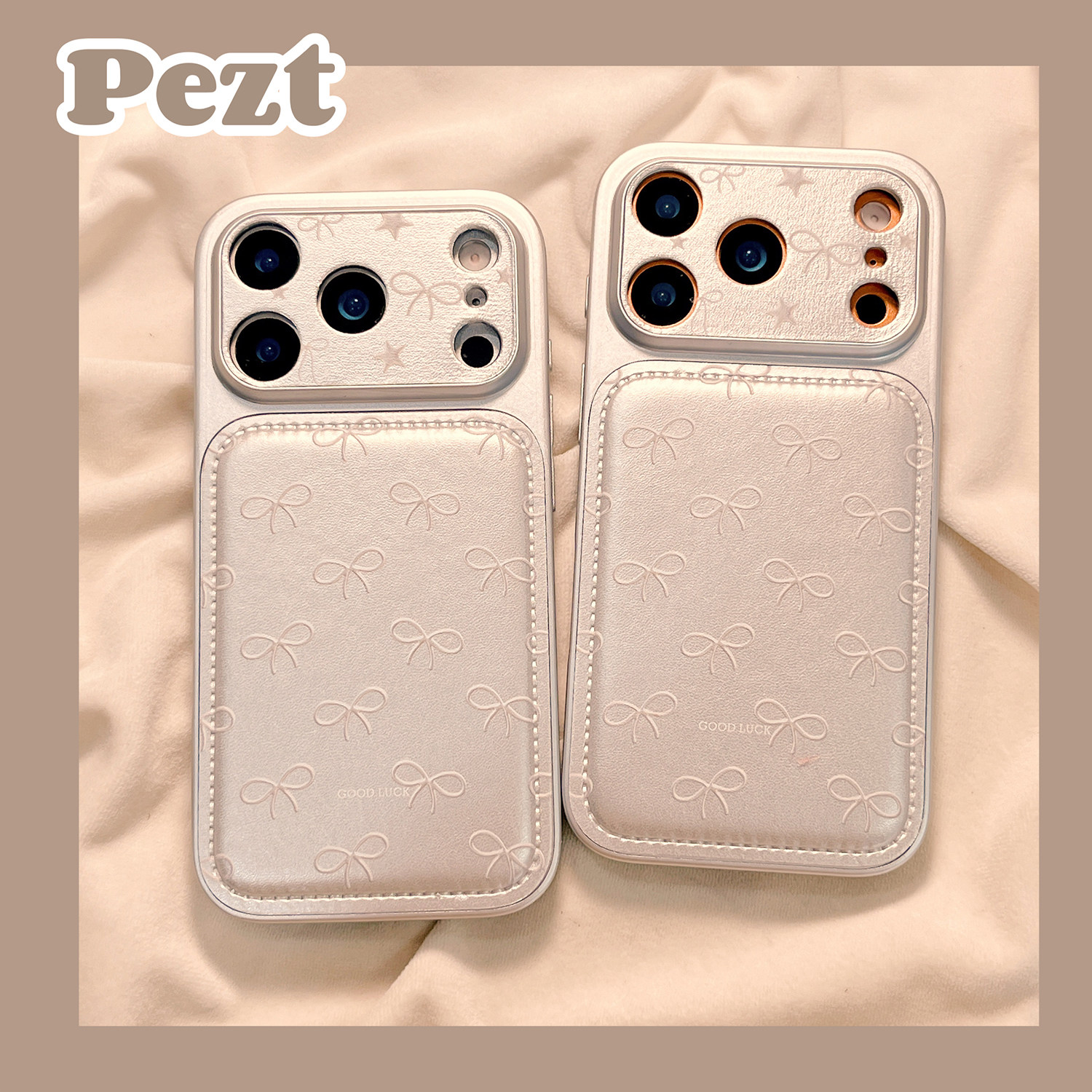 ins风蝴蝶结少女心手机壳皮质