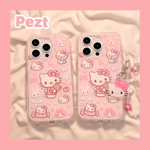 粉色花朵hellokitty手机壳新款