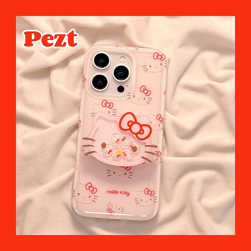 苹果手机壳粉色hellokitty带支架