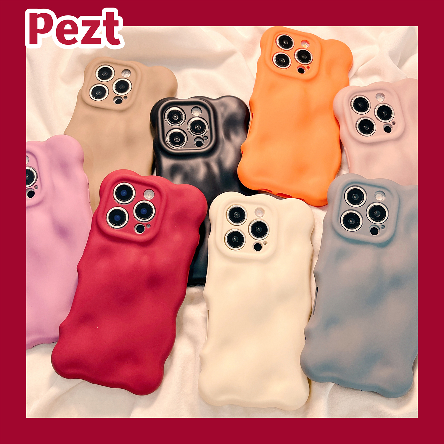 情侣ins风纯色适用苹果17手机壳陨石褶皱液态iphone16promax简约17pro新款15防摔14女创意硅胶16全包13保护套