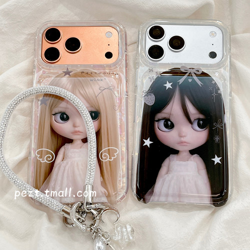 少女心可爱芭比娃娃手机壳带挂绳