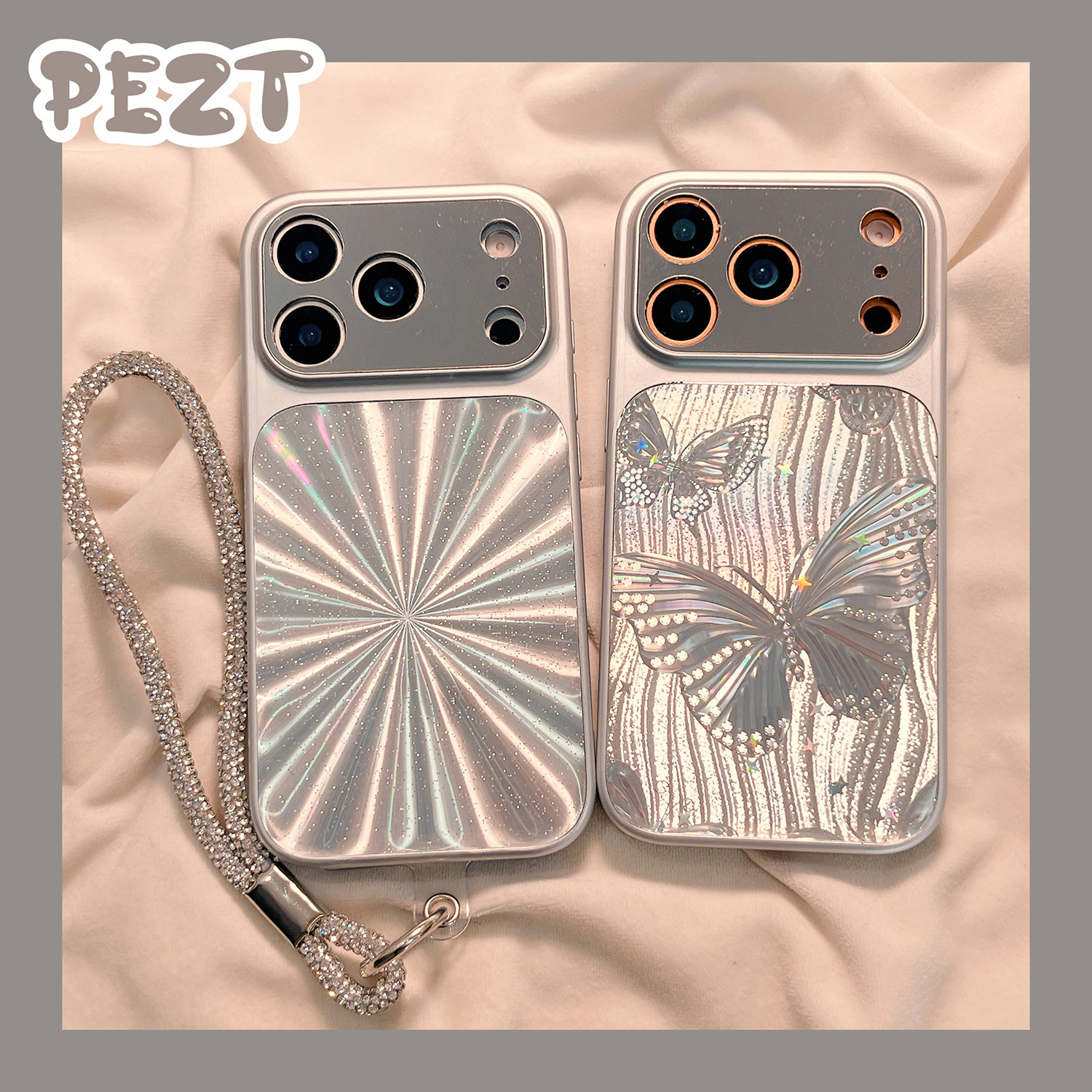 镜子哑光镭射蝴蝶极光适用苹果17手机壳高级感iphone16promax轻奢17promax新款15防摔保护套带挂绳14女16全包,3C数码配件,手机保护套/壳,淘宝优惠券,粉丝福利购,淘宝优惠卷