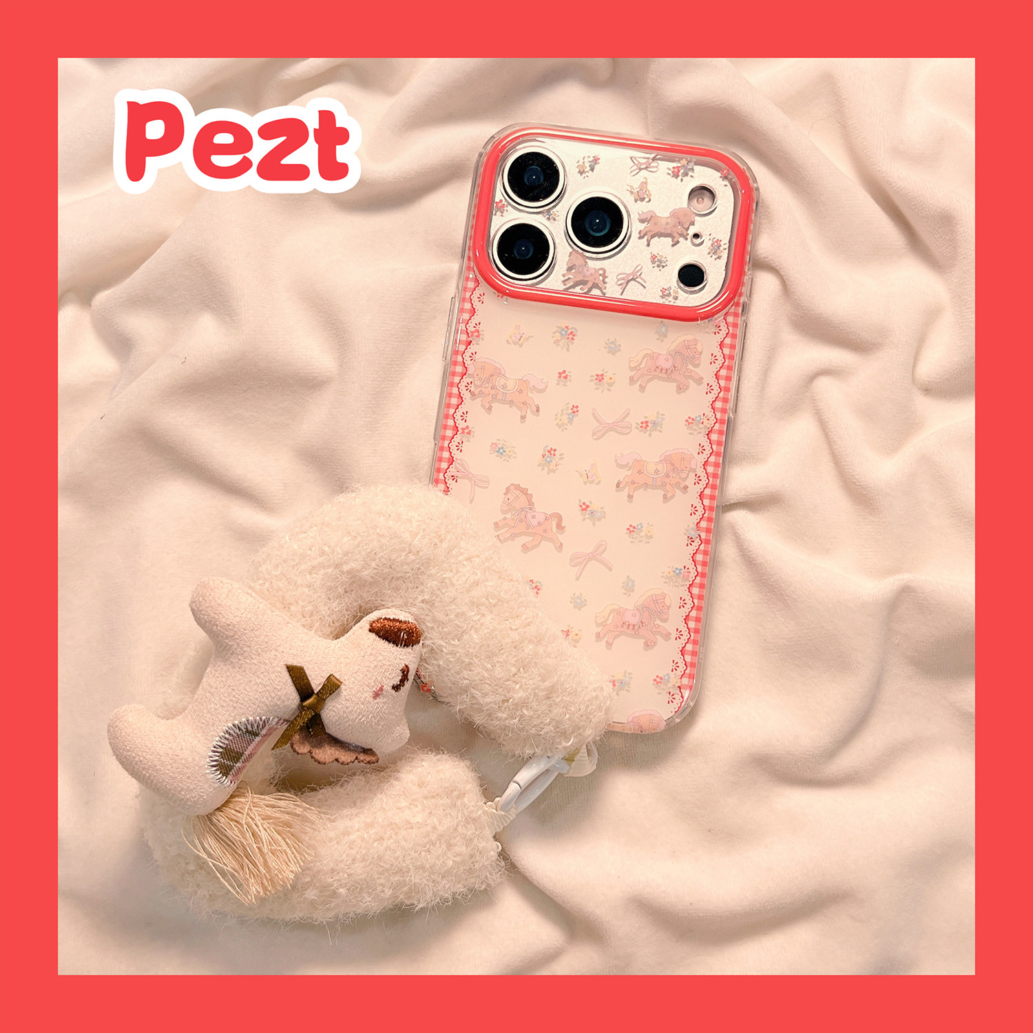 彩色小碎花小马适用苹果17手机壳卡通可爱iphone16promax带挂绳17promax马年新款15防摔14硅胶16女款13保护套,3C数码配件,手机保护套/壳,淘宝优惠券,粉丝福利购,淘宝优惠卷