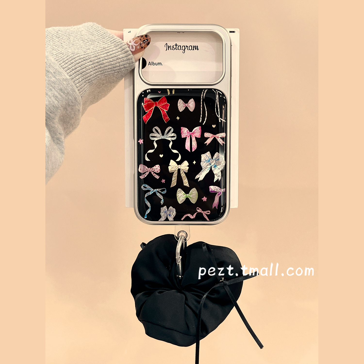 ins风彩色蝴蝶结少女心手机壳