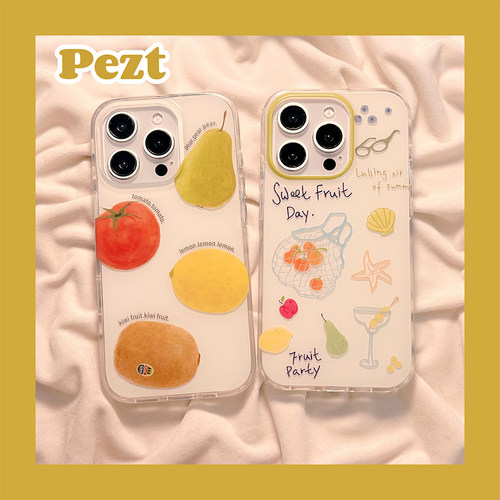 小清新涂鸦水果手机壳情侣款