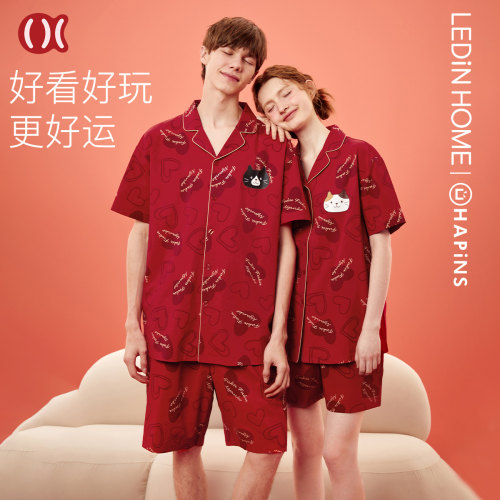 乐町家居服猫咪Hapins夏季纯棉