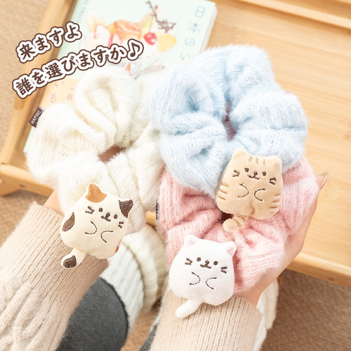 【针织团子猫咪发圈】HAPiNS秋冬毛线大肠发圈女马尾头绳百搭发饰