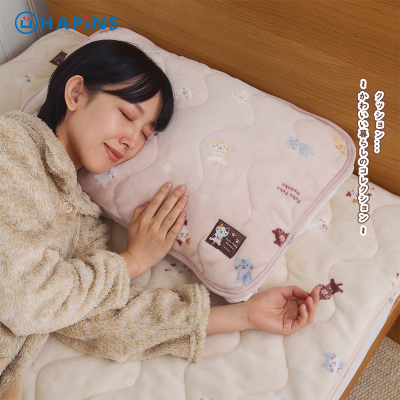 HAPiNS三花猫咪家用女生枕芯枕头保护套可水洗枕垫垫盖巾枕套