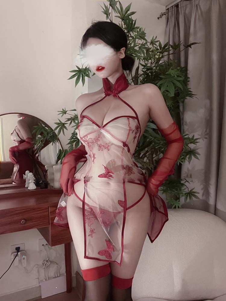 成熟御姐风秘书性感纯欲腰部镂空蕾丝旗袍上衣衬衣套装jk制服职业