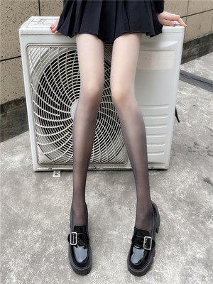 渐变丝袜日系渐变色丝袜女春秋款性感黑丝女纯欲薄款防勾丝连裤袜