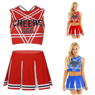 万圣节成人儿童啦啦队服装经典啦啦队制服万圣节花式连衣裙现货