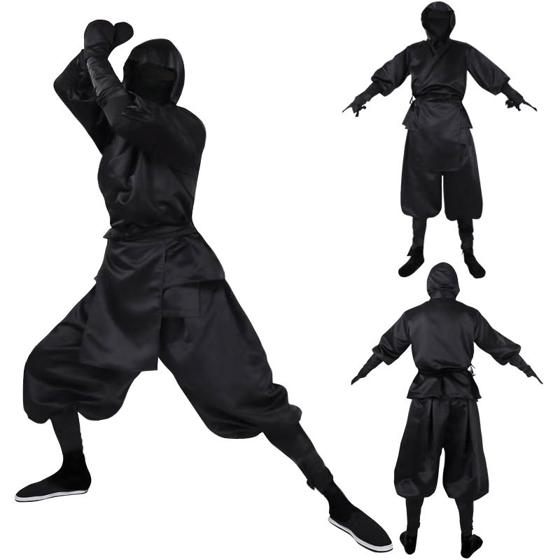 XS~3XL混码现货跨进热款万圣节演出服 日本男士黑忍者cosplay套装