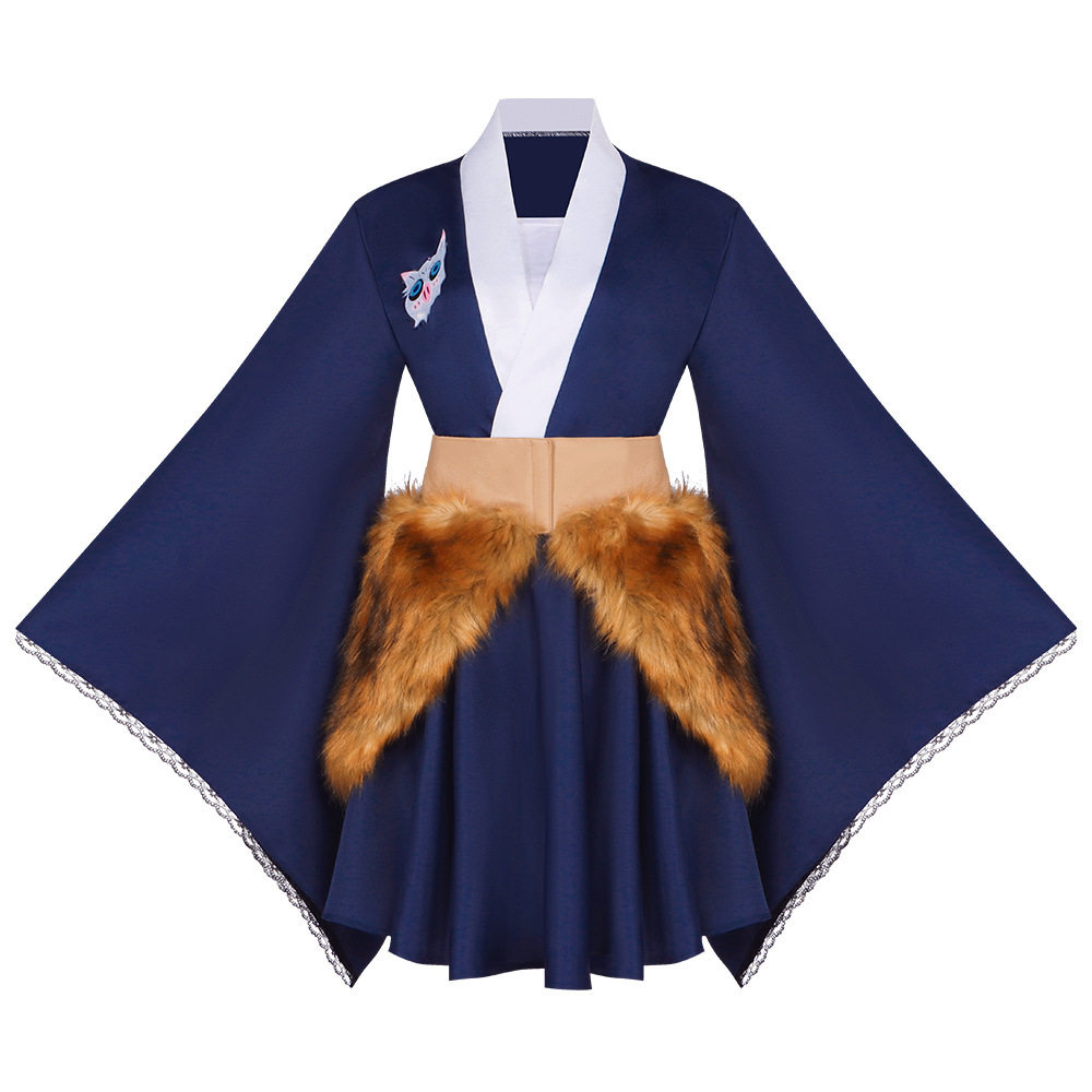 鬼灭之刃cos服嘴平伊之助性转女裙角色扮演服cosplay万圣节服装