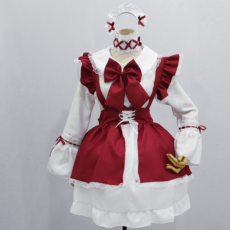 外贸大码洛丽塔女仆装可爱日系lolita裙女装大佬连衣裙女佣制服