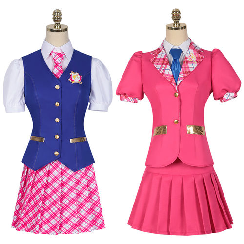 电影芭比cos服公主学院校服德兰西Barbie连衣裙紧身裤cosplay服装