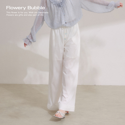 FloweryBubble水钻冰感直筒长裤