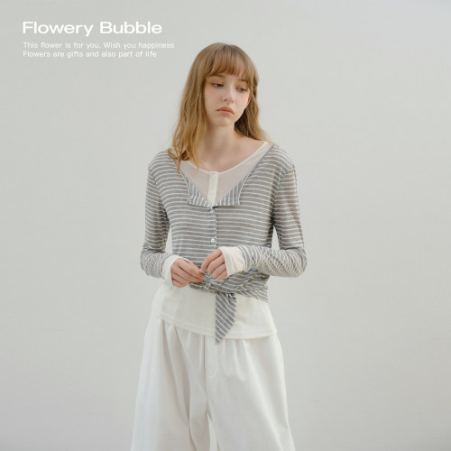 FloweryBubble天丝假两件T恤