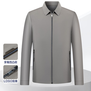 博斯绅威专柜同款行政夹克衫春装年轻人领导干部商务翻领外套抗皱