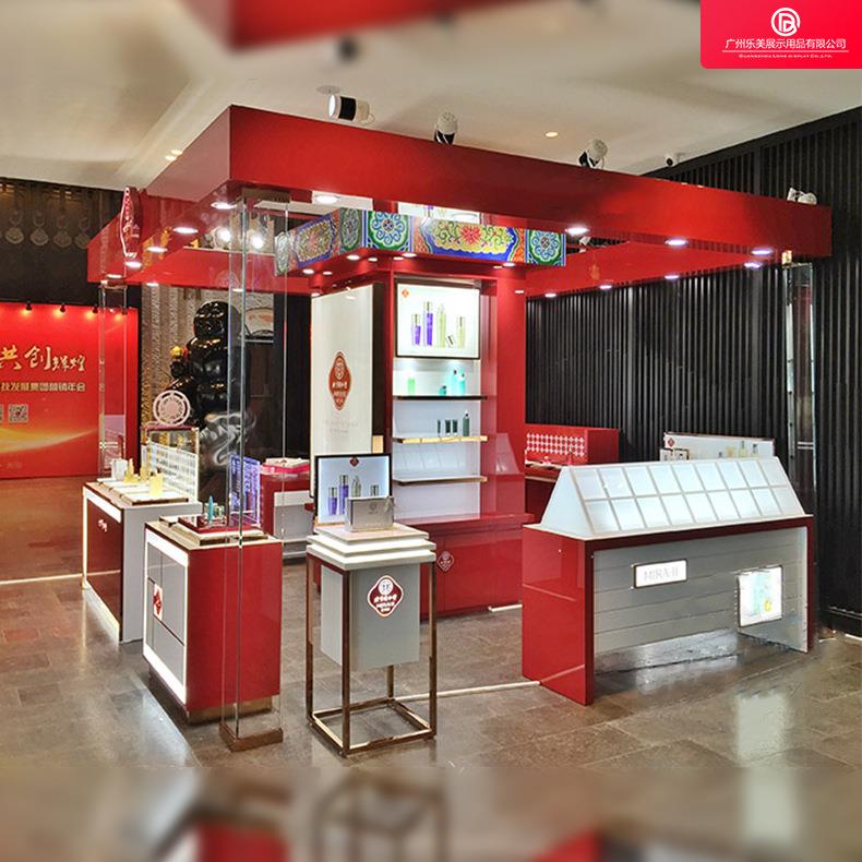 端化妆品展示柜货柜台整店设计亚克力木质烤漆档玻璃柜矮柜