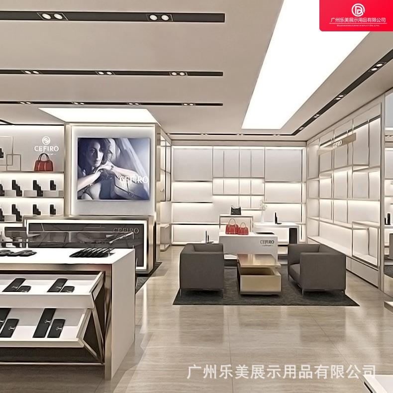 商场皮具展柜名牌手提包展柜金属不锈钢展柜定做木制烤漆展示柜