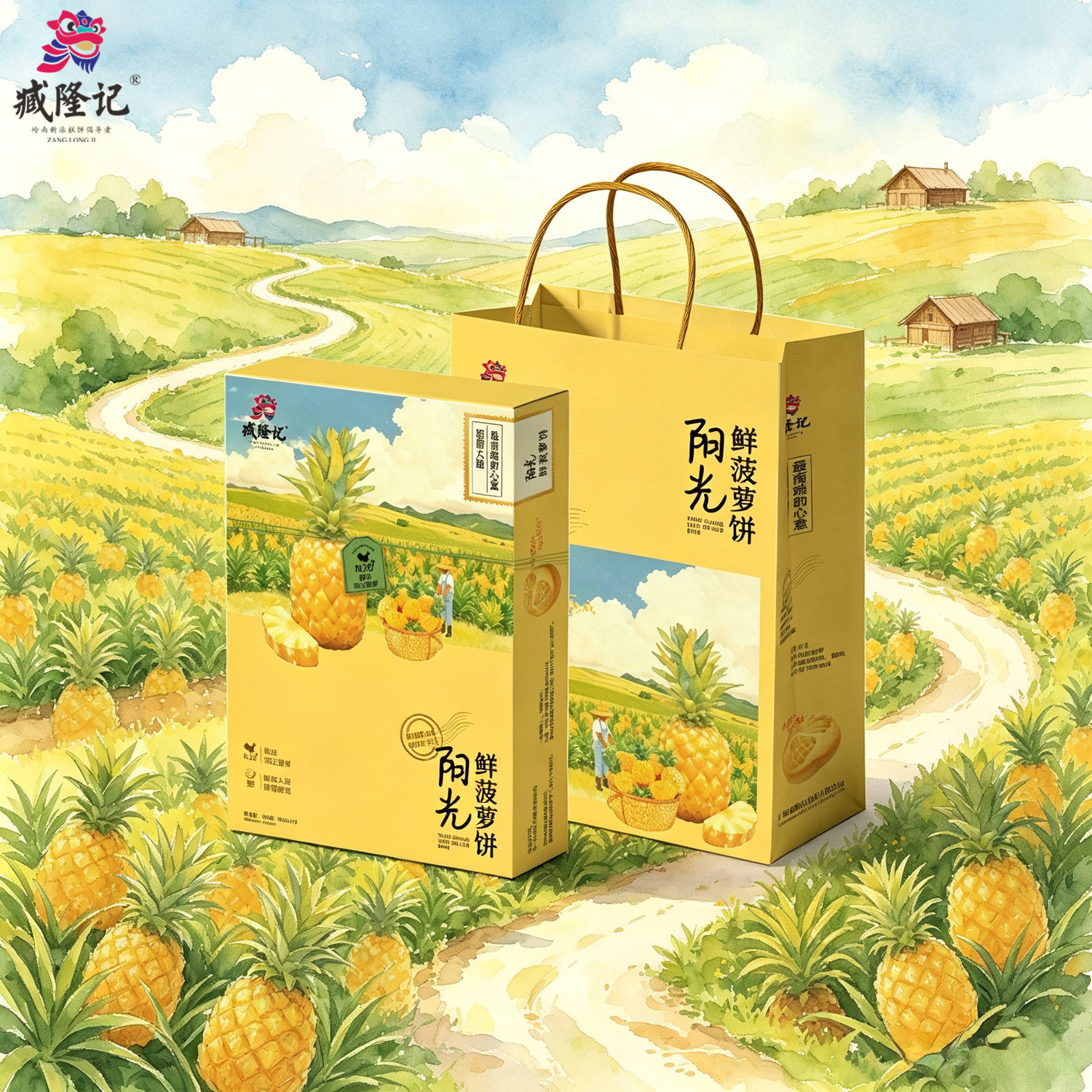 藏隆记阳光鲜菠萝饼450g礼盒新鲜徐闻菠萝馅中式糕点湛江特产零食