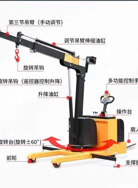 站驾全电动旋转吊车YLF01移动站驾式电动小吊机全电动单臂吊模具