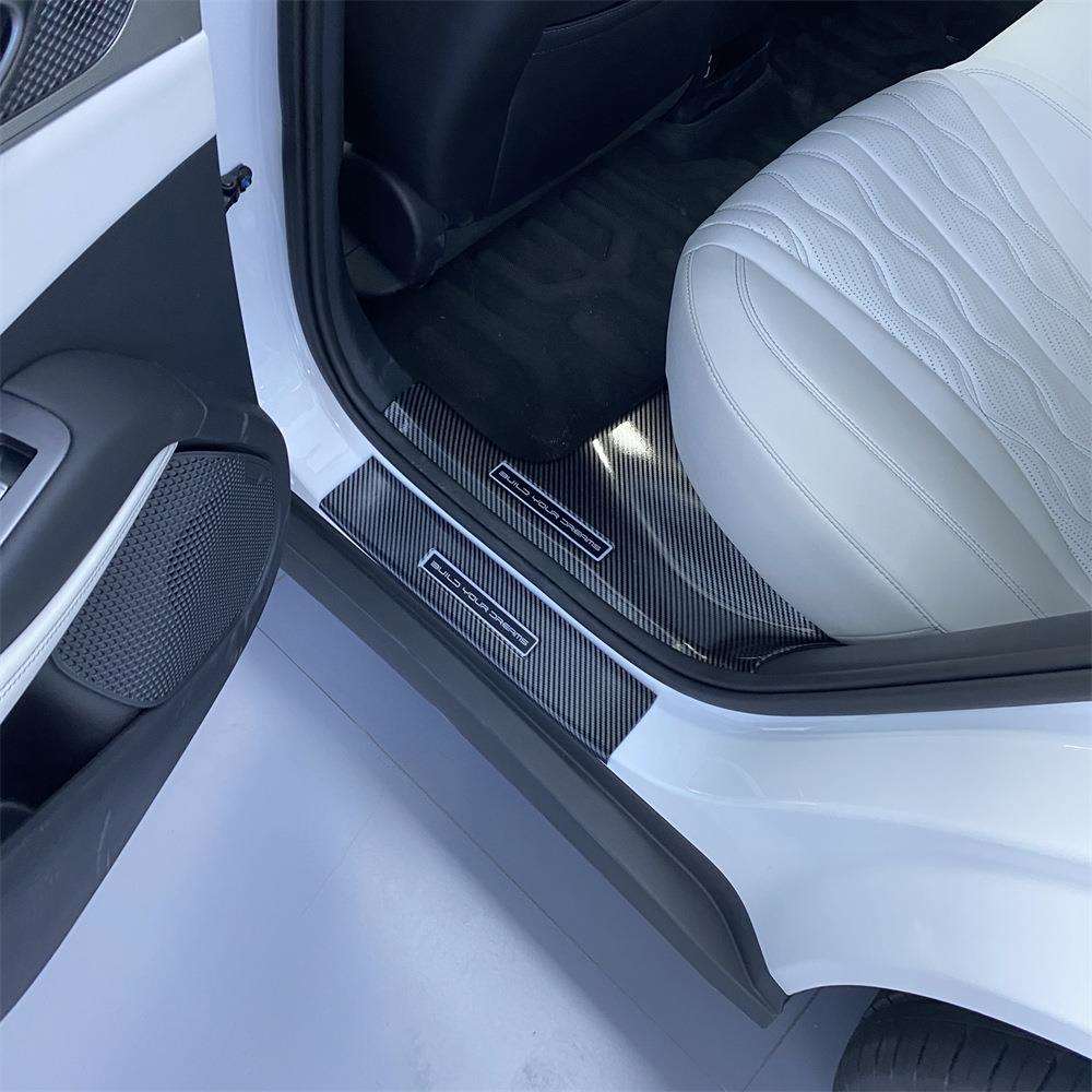 海豹06GT改装专用07迎宾踏板碳纤纹后护板内门槛条海豹05DMI