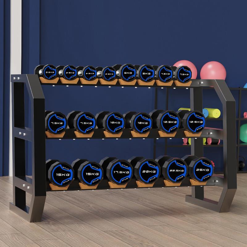 x8a健身房哑铃男士健身商用十边固定包胶哑铃套装组合家用健身器