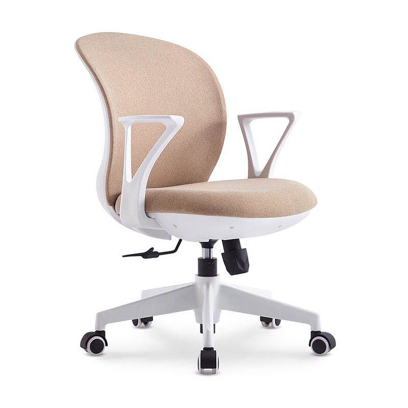 时尚白色家用书房小巧学习电脑转椅办公室人体工学职员护腰升降椅