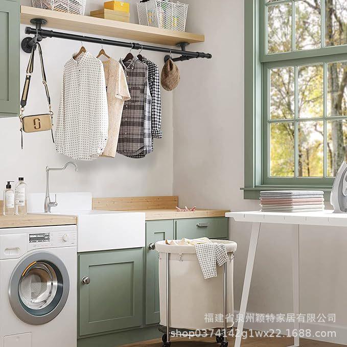 工业复古水管道水管铁艺服装置物架壁挂式衣帽架展示陈列架