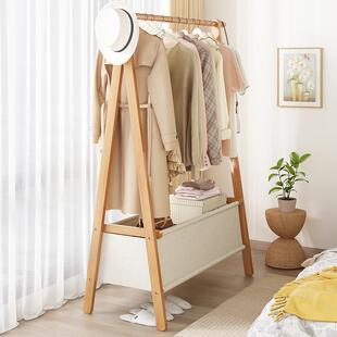 落地挂衣架家用可折叠卧室出租房简易衣帽架加粗加厚立式晾衣架子